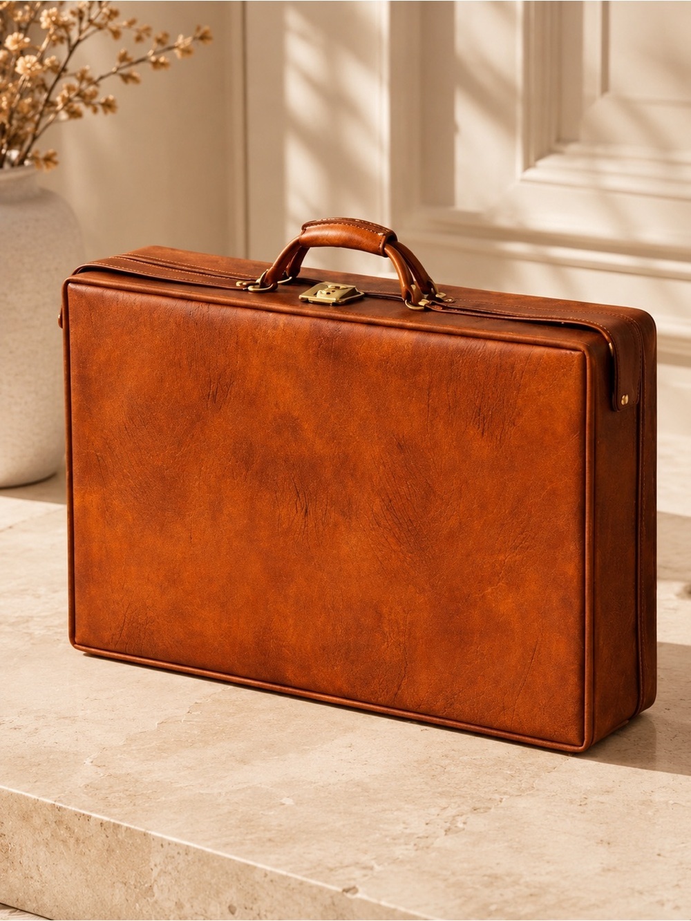 Vintage Hartmann Leather Suitcase MCM Cognac Travel Mid Century Luggage